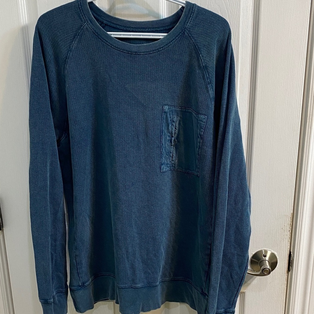 Mossimo Supply Denim Blue Cotton Long Sleeve Crew Neck Men’s Size XL Fall Winter